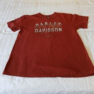 Harley-Davidson Brick Red Graphic Print  Biker T-Shirt Men's XL